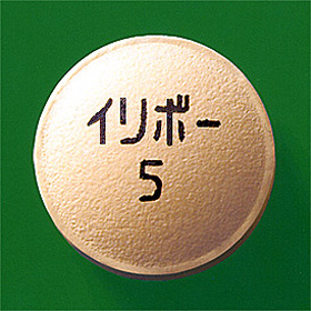 製品名と成分含量を印字したイリボー錠５μg剤形
