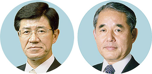 日薬連庄田新会長（左）と製薬協長谷川新会長