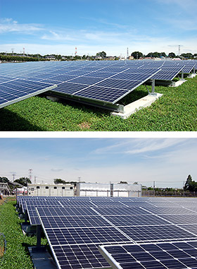 約4万m2の敷地内に太陽電池モジュール約1万枚を設置した