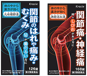 「『クラシエ』漢方九味檳榔湯エキス錠」と「疎経活血湯エキス錠クラシエ」