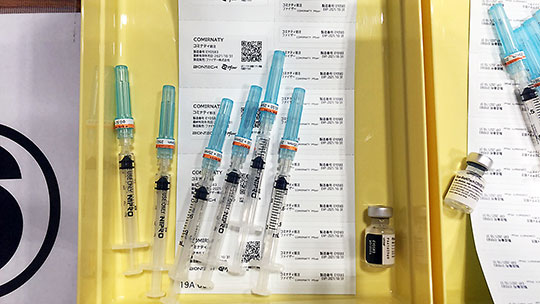 ファイザー製ワクチンは1バイアルから6回分充填が可能