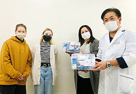 日立市の避難民に物資提供