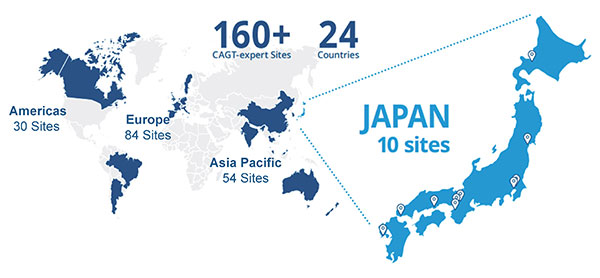 IQVIA CAGTサイトネットワーク：世界24カ国160以上の施設で構成された、再生医療分野に特化した施設ネットワーク