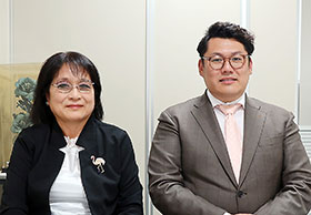 後岡会長（右）と木曽部会長