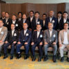 日医工の役員。前列右から4人目が松本会長、左から4人目が東理