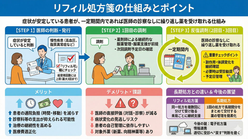 リフィル処方箋の仕組みとポイントまとめ