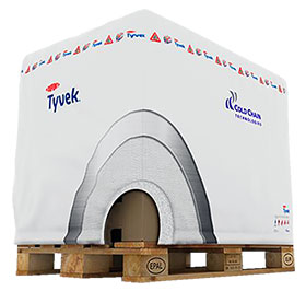CCT Tyvek Thermal Cover:高反射性、通気性、リサイクル可能。温度上昇の最大の原因である太陽放射をブロック。荷物の温度を外気温近くに維持